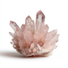 Rose Quarts cluster on white background
