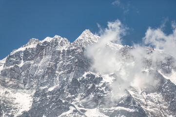 snow covered mountains