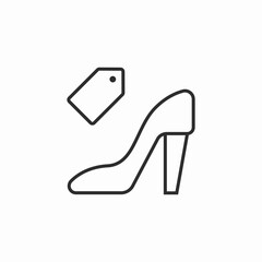 female shoes hills price tag icon sign vector