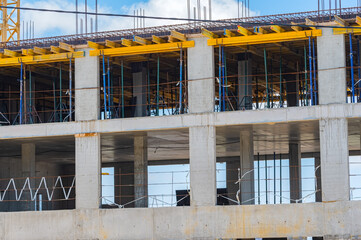 Construction of a multi-storey concrete monolithic building