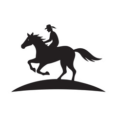 Horse And Rider Galloping Scene Silhouette