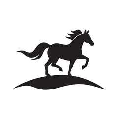 Galloping Horse With Rider Silhouette