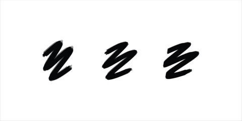 Minimal angled brush marks in a triple series, great for stickers, vector typography overlays, sketchbook-style art, or artistic highlight elements in journaling or graphic projects