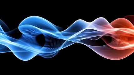 Abstract wave design in blue and red