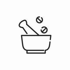 mortar pestle icon sign vector