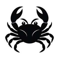 Cartoonish crab Silhouette on white background