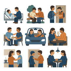 business people icon set