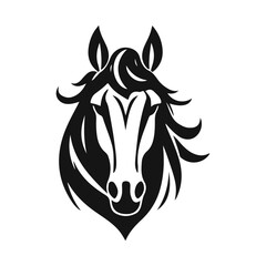 Horse head silhouette, horse head logo, animal emblem, horse symbol, vector illustration	