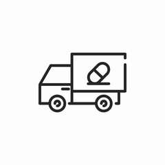 pharmacy delivery truck icon sign vector