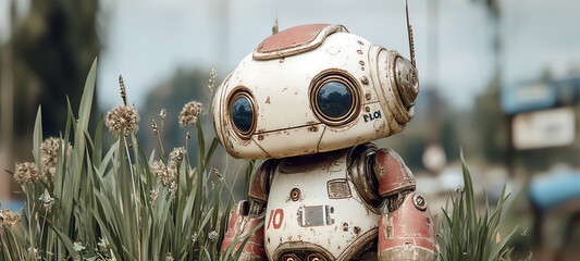 old robot, AI generated