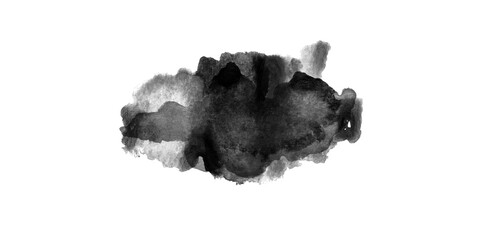 Obraz premium Rich black ink wash texture with abstract bleed and watercolor dispersion, great for poster backgrounds, collage elements, and textured raster compositions