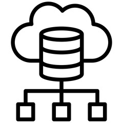 Cloud Storage Outline Icon