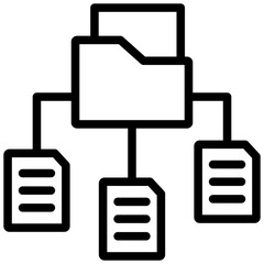 Obraz premium Data Organization Outline Icon