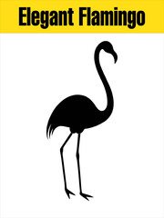 Elegant Flamingo Silhouette Standing on One Leg