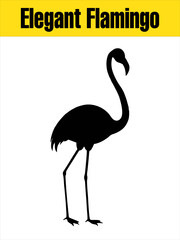 Elegant Flamingo Silhouette Standing on One Leg