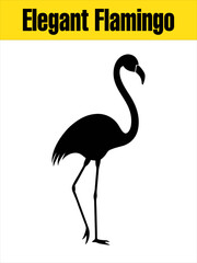 Elegant Flamingo Silhouette Standing on One Leg