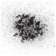 Dense textured ink burst with organic soft edges and central dark core ideal for modern graphic designs, digital collages, packaging art, grunge compositions, and artistic print backgrounds.