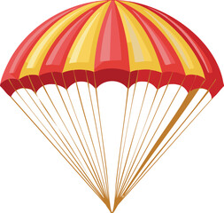 Colorful Parachute Illustration – Vibrant Outdoor Adventure Vector for Skydiving, Extreme Sports, Travel, and Exploration-Themed Designs