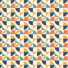 Retro Geometric Shapes Pattern with a Mid-Century Modern Aesthetic