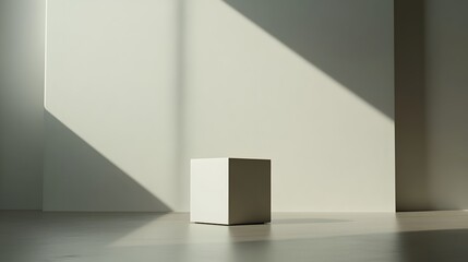 Obraz premium Empty minimalist display space with light and shadow.