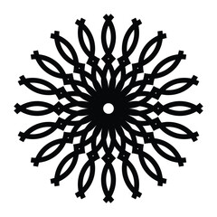Black and white spiral circle flower pattern  illustration vector design.