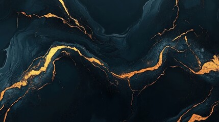 Abstract dark blue and gold marble texture. (1)