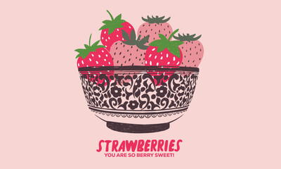 Feeling berry mood. Eat more strawberry. Sweet and juicy strawberry t shirt artwork. Fresh strawberry fruit print. © riaz