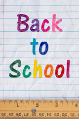 Back to School with ruled loose leaf notebook paper