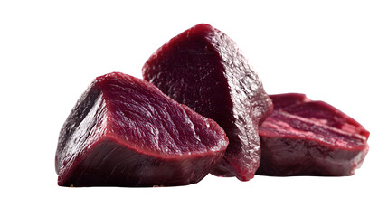 Fototapeta premium 3D render of raw venison steak, dark lean meat, moody shadows
