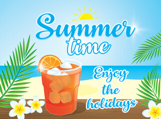 SUMMER TIME 1. Vector illustration.