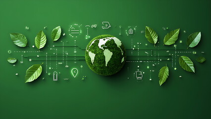 Green leaves and earth