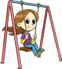 girl swinging on a swing2.eps