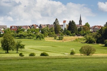 Panorama von Vilsingen im Landkreis Sigmaringen, Oberes Donautal