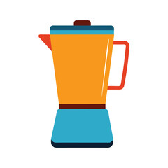 Vibrant Orange and Teal Blender Kitchen Appliance Illustration