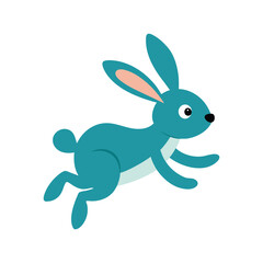 Adorable Teal Bunny Rabbit Illustration  Perfect for Children's Books, Cards, and More