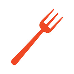 Simple Orange Fork Icon  A Clean and Minimalist Design for Menus and Food-Related Projects