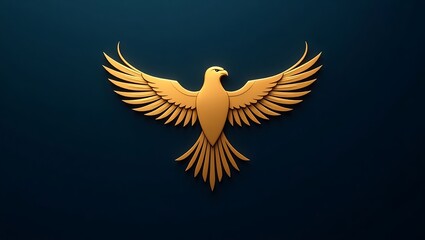 Obraz premium Cybernetic eagle head in glowing pastel lines, representing precision, vision, and digital strength in futuristic form. Golden Eagle logo. Futuristic eagle logo.