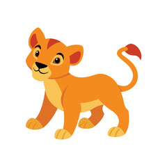 Adorable Cartoon Lion Cub Illustration Perfect for Children's Books, Prints, and More