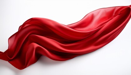flowing red cloth isolated on white background