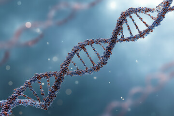 Illustration artistique de la double hélice de l'ADN.