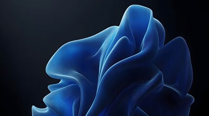 Abstract form in deep blue tones.