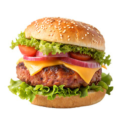 A burger isolated on a transparent background
