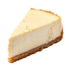 A cheesecake slice plain isolated on a transparent background
