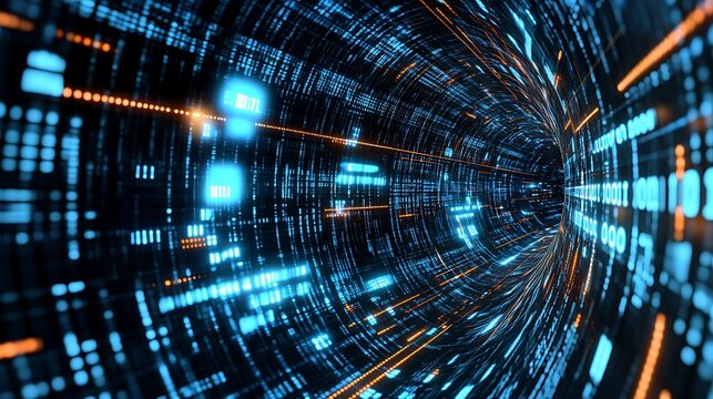 Digital tunnel of binary code (1)