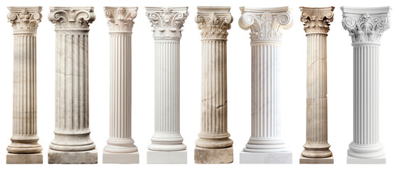 Fototapeta na wymiar PNG Elegant classical architectural columns, element set on transparent background
