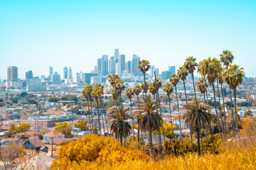 panoramic view at the skyline of los angeles