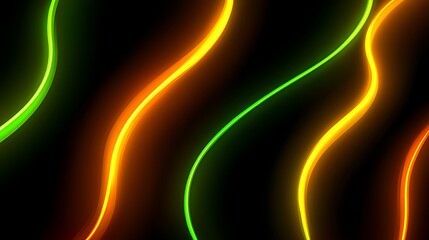 Naklejka premium Neon wavy lines