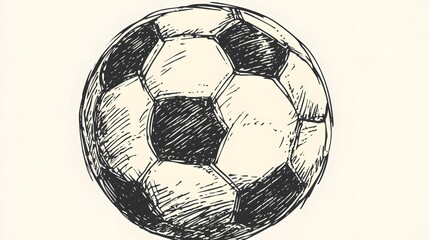 Hand drawn sketch of a soccer ball.