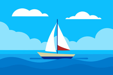 Yachts and sailing boats gracefully cruise on the summer sea