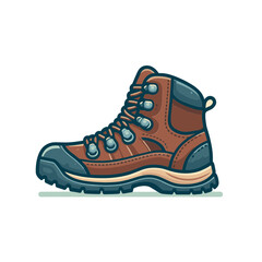 Vector illustration of a hiking boot symbolizing outdoor adventure and exploration